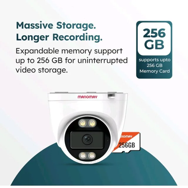 MANOMAY 3MP WiFi CCTV Dome Camera | BIS-ER (STQC Certified) | Full Color Night Vision | Human Detection | 2-Way Audio | 10X Zoom | Memory Card up to 256GB & Cloud | Alexa Support