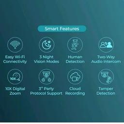 MANOMAY 3MP WiFi CCTV Dome Camera | BIS-ER (STQC Certified) | Full Color Night Vision | Human Detection | 2-Way Audio | 10X Zoom | Memory Card up to 256GB & Cloud | Alexa Support