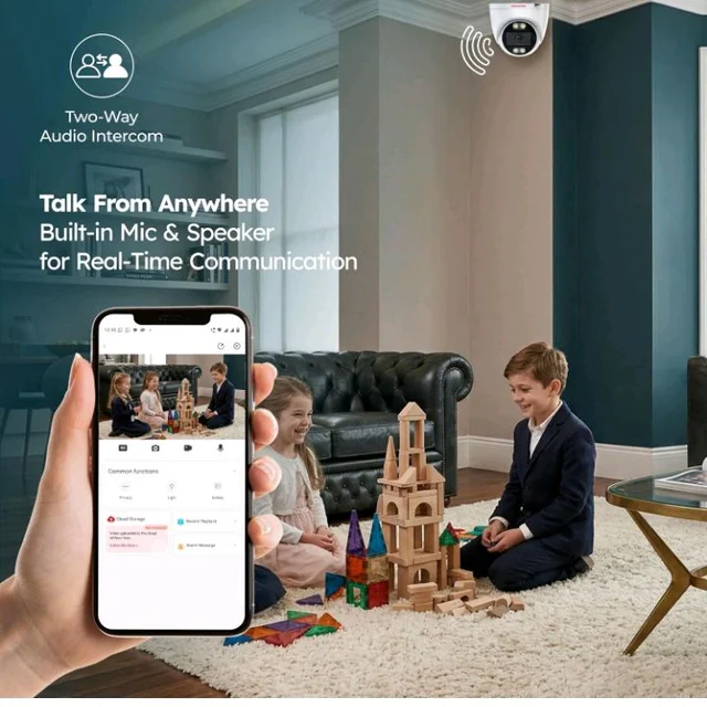 MANOMAY 3MP WiFi CCTV Dome Camera | BIS-ER (STQC Certified) | Full Color Night Vision | Human Detection | 2-Way Audio | 10X Zoom | Memory Card up to 256GB & Cloud | Alexa Support