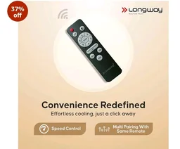 LONGWAY Creta P1 600 mm/24 inch Ultra High Speed 4 Blade Anti-Dust Decorative Star Rated Remote Controlled Ceiling Fan 2 Years Warranty (Rusty Brown, Pack of 1)