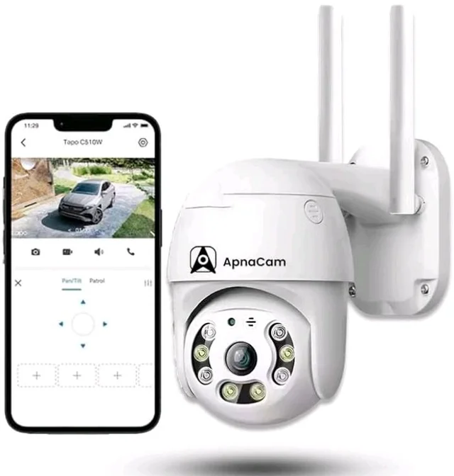 ApnaCam 3MP Wi-Fi Full Color Outdoor Smart Security Camera | 360° with Pan & Tilt | Two Way Talk | Human Detection | Night Vision | Supports SD Card (up to 128 GB)