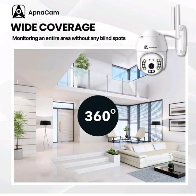 ApnaCam 3MP Wi-Fi Full Color Outdoor Smart Security Camera | 360° with Pan & Tilt | Two Way Talk | Human Detection | Night Vision | Supports SD Card (up to 128 GB)
