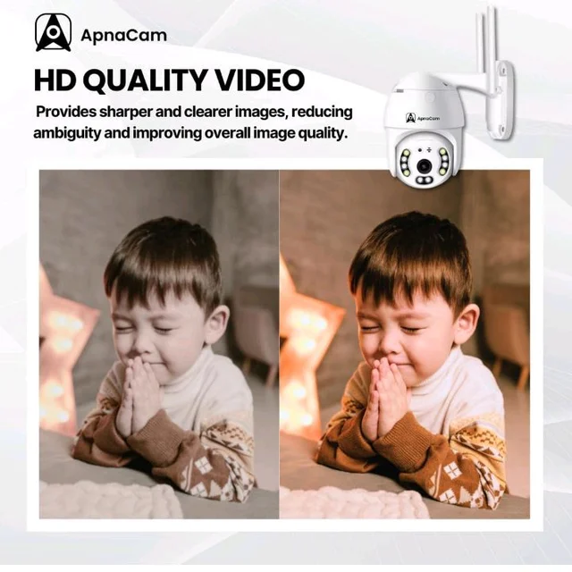 ApnaCam 3MP Wi-Fi Full Color Outdoor Smart Security Camera | 360° with Pan & Tilt | Two Way Talk | Human Detection | Night Vision | Supports SD Card (up to 128 GB)