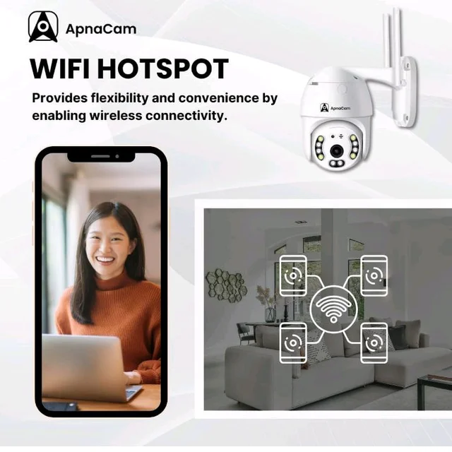 ApnaCam 3MP Wi-Fi Full Color Outdoor Smart Security Camera | 360° with Pan & Tilt | Two Way Talk | Human Detection | Night Vision | Supports SD Card (up to 128 GB)