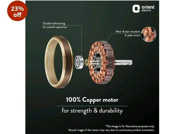 Orient Electric 600 MM New Air Plus | 4 Blade Small Ceiling Fan for Kitchen | 100% Copper Motor | Aluminium blades | 24 Inch Fan | 2 Years Warranty | Brown