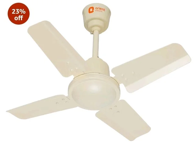 Orient Electric 600 MM New Air Plus | 4 Blade Small Ceiling Fan for Kitchen | 100% Copper Motor | Aluminium blades | 24 Inch Fan | 2 Years Warranty | Ivory