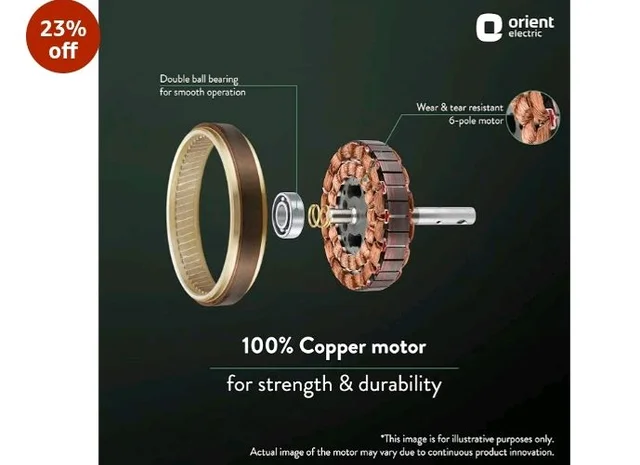 Orient Electric 600 MM New Air Plus | 4 Blade Small Ceiling Fan for Kitchen | 100% Copper Motor | Aluminium blades | 24 Inch Fan | 2 Years Warranty | Ivory