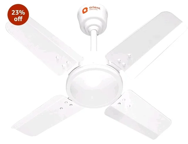 Orient Electric 600 MM New Air Plus | 4 Blade Small Ceiling Fan for Kitchen | 100% Copper Motor | Aluminium blades | 24 Inch Fan | 2 Years Warranty | White