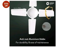 Orient Electric 600 MM New Air Plus | 4 Blade Small Ceiling Fan for Kitchen | 100% Copper Motor | Aluminium blades | 24 Inch Fan | 2 Years Warranty | White