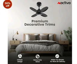 ACTIVA Gracia 600MM BLDC Ceiling Fan with LED Light | BEE 5 Star Rated | 28W Energy Saving Motor | 4 Blade High Speed | Remote Control | Reversible Mode & Timer | 5 Years Warranty | Smoke Brown