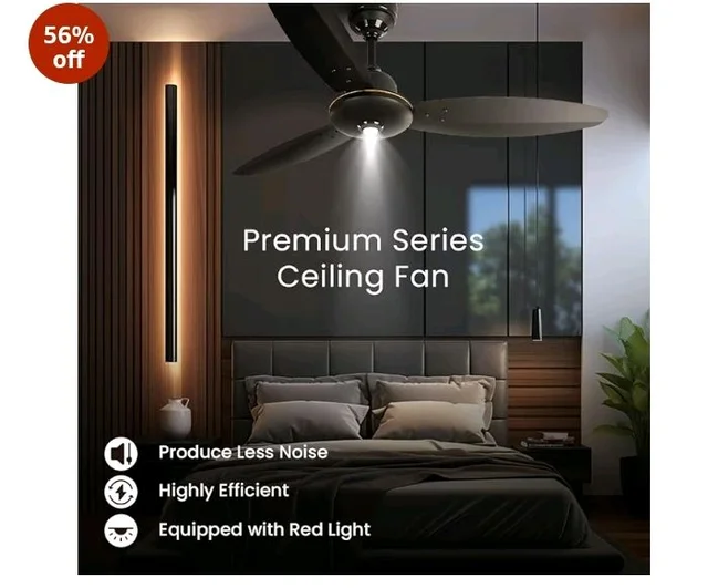 ACTIVA Gracia BLDC Ceiling Fan 1200mm | LED Light Ceiling Fan with Remote Control | 5 Star Rated Energy Efficient Fan | 28W High Speed Motor | Silent 3 Blade Design | Smoke Brown | 5 Year Warranty