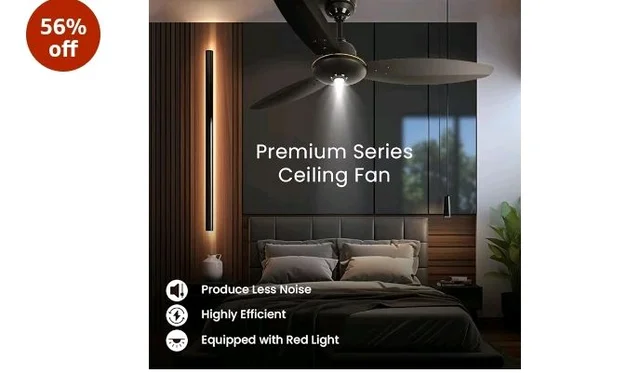 ACTIVA Gracia 1200mm Ceiling Fan, 3 Wider Blade, BLDC 28 Watt Motor Fan with LED Light, Energy Saving, Full Remote Control, Reversible Mode and Timer, 5 Years Warranty - Smoke Brown