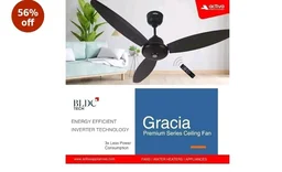 ACTIVA Gracia 1200mm Ceiling Fan, 3 Wider Blade, BLDC 28 Watt Motor Fan with LED Light, Energy Saving, Full Remote Control, Reversible Mode and Timer, 5 Years Warranty - Smoke Brown