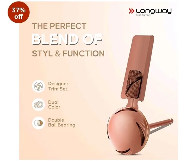 LONGWAY Creta P1 600 mm/24 inch Ultra High Speed 4 Blade Anti-Dust Decorative Star Rated Remote Controlled Ceiling Fan 2 Years Warranty (Rusty Brown, Pack of 1)
37%
off