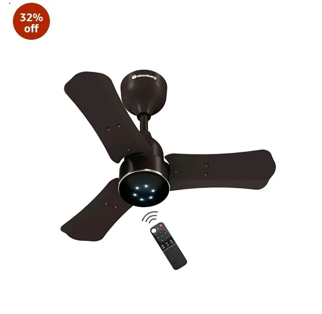atomberg Renesa Halo Smart 600mm BLDC Ceiling Fan with IoT & Remote | 5 star | High Air Delivery | Low noise operation | LED Speed Indicator | Sleek Design | 3 Year Warranty - Blaze Brown