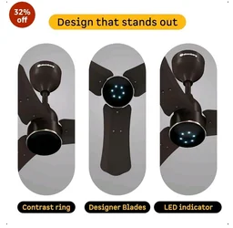 atomberg Renesa Halo Smart 600mm BLDC Ceiling Fan with IoT & Remote | 5 star | High Air Delivery | Low noise operation | LED Speed Indicator | Sleek Design | 3 Year Warranty - Blaze Brown