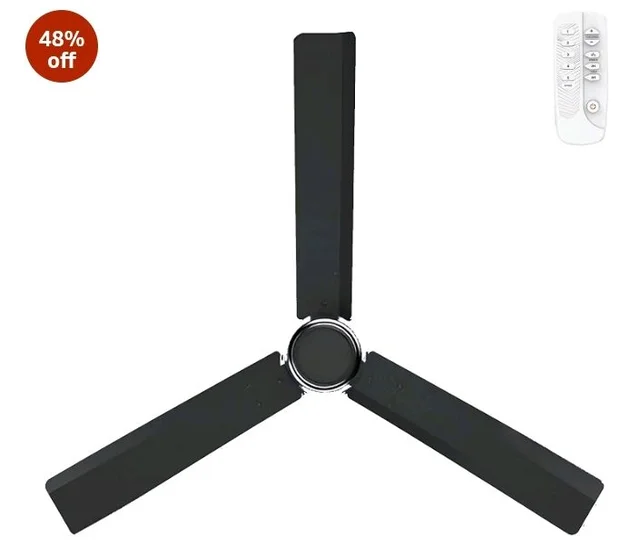 Bajaj Classico Sleek Plus 5S 1200MM (48”) BLDC Ceiling Fan with Remote | BEE 5 Star Rated Energy Efficient | Power Saving | Sleek Compact Design | High Air Delivery |2-Year Warranty |Grey