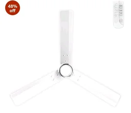Bajaj Classico Sleek Plus 5S 1200MM (48”) BLDC Ceiling Fan with Remote | BEE 5 Star Rated Energy Efficient | Power Saving | Sleek Compact Design | High Air Delivery |2-Year Warranty |Base White