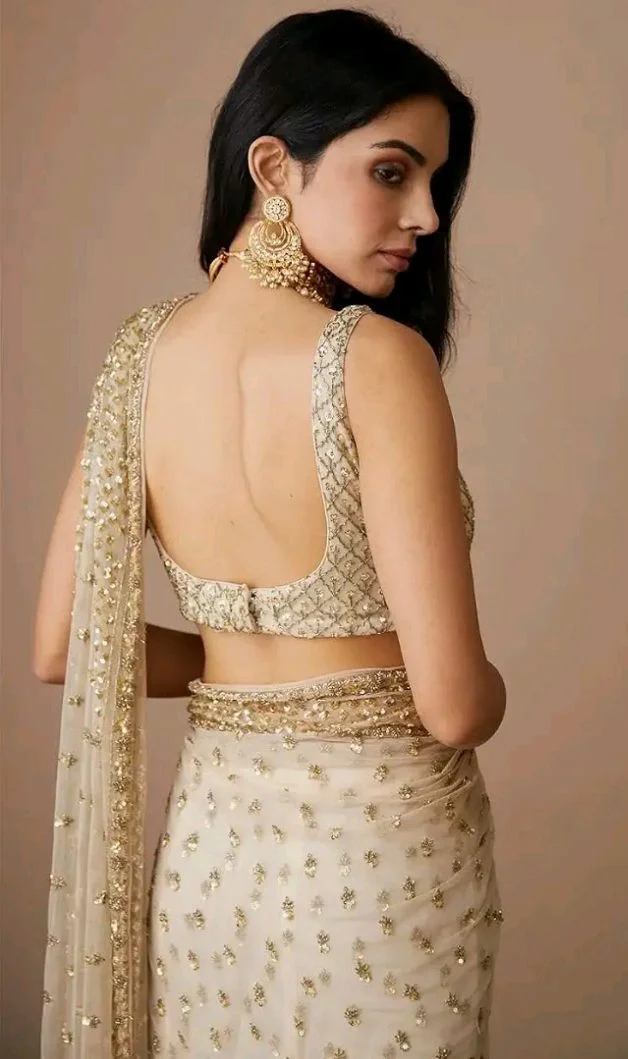 Brand: JOY FESTIVAL
Butterfly Net Saree with Sequins & Dori Embroidery, Beige, 5.5 Meter, with Unstitched Blouse