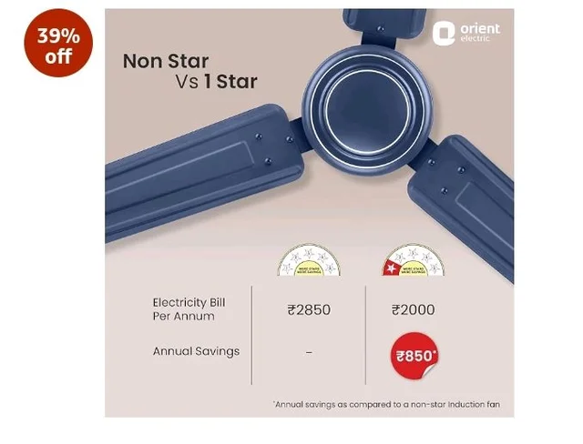 Orient Electric Apex-FX 1200mm Ceiling Fan for Home| BEE 1 Star Rated Energy Efficient Fan| Rust Resistant | Strong and Powerful Motor | 2 Years Warranty by Orient | Blue - Pack of 1