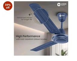 Orient Electric Apex-FX 1200mm Ceiling Fan for Home| BEE 1 Star Rated Energy Efficient Fan| Rust Resistant | Strong and Powerful Motor | 2 Years Warranty by Orient | Blue - Pack of 1