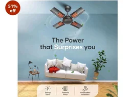LONGWAY Creta P1 600 mm/24 inch Ultra High Speed 4 Blade Anti-Dust Decorative Star Rated Ceiling Fan 2 Years Warranty (Smoked Brown, Pack of 1)