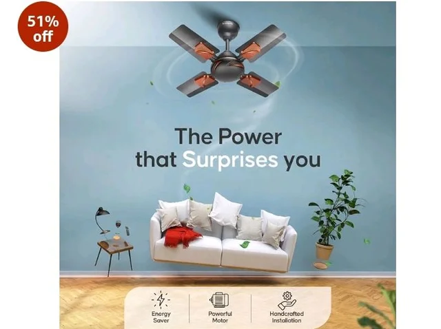 LONGWAY Creta P1 600 mm/24 inch Ultra High Speed 4 Blade Anti-Dust Decorative Star Rated Ceiling Fan 2 Years Warranty (Smoked Brown, Pack of 1)