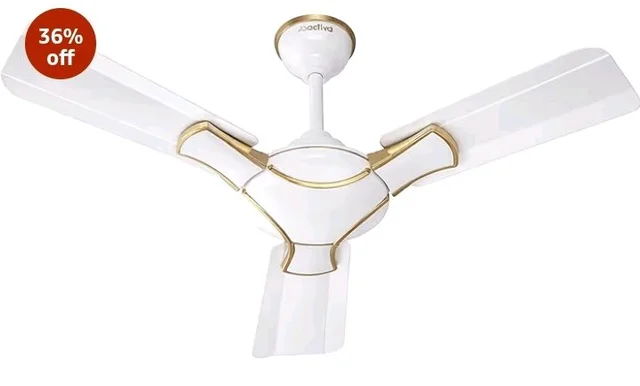 ACTIVA Corolla Pearl Ivory 900mm Ceiling Fan | 650 RPM High Speed | 36 Inch Sweep | Anti-Dust Coating | BEE & BIS Approved | 2-Year Warranty