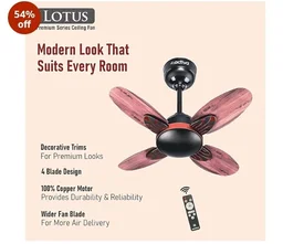 ACTIVA Lotus 600mm BLDC Ceiling Fan with Remote | BEE 5 Star Rated | 28W Energy Saving Motor | 850 RPM High Speed | 4 Blade Silent Fan | Reversible Mode & Timer | Smoke Wood Finish | 5 Year Warranty