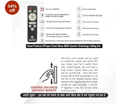 ACTIVA Lotus 600mm BLDC Ceiling Fan with Remote | BEE 5 Star Rated | 28W Energy Saving Motor | 850 RPM High Speed | 4 Blade Silent Fan | Reversible Mode & Timer | Smoke Wood Finish | 5 Year Warranty