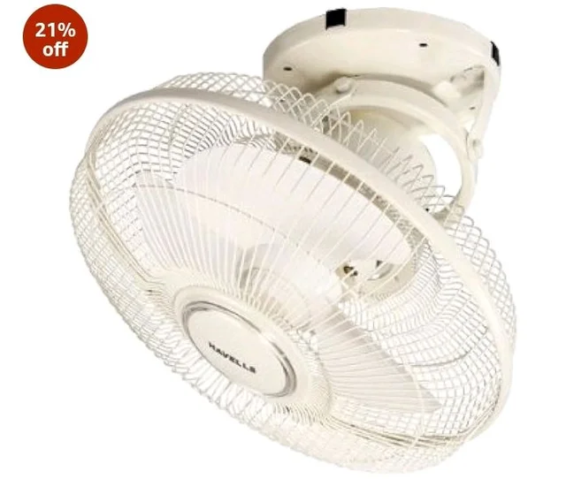 Havells 300mm Ciera Cabin Fan | Grill for protection, Energy Efficient Fan | High speed motor for higher air delivery, 2 Year Warranty | (Pack of 1, Ivory)