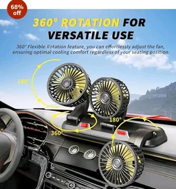 AutoBizarre 12V Electric Car Cooling Fan 360° Rotatable Triple Heads Air Circulator Fan Manual Rotation 2 Speed for All Cars (Black)
68%
off