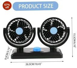 Drumstone (ππ ππππ«π¬ πππ«π«ππ§ππ² 12V Car Fan | Dual Head, 360Β° Rotatable & 2-Speed Cooling Fan | Quiet & Powerful Dashboard Air Circulator | Universal Fit for Cars, Trucks, RVs & SUVs
67%
off