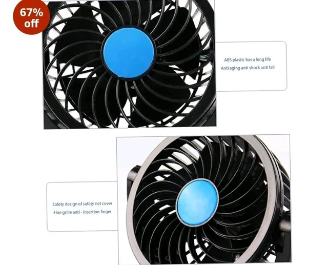 Drumstone (ππ ππππ«π¬ πππ«π«ππ§ππ² 12V Car Fan | Dual Head, 360Β° Rotatable & 2-Speed Cooling Fan | Quiet & Powerful Dashboard Air Circulator | Universal Fit for Cars, Trucks, RVs & SUVs
67%
off