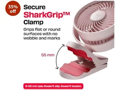 NUUK KLĪP Portable & Rechargeable Clip Fan | 3000mAh Battery | Up to 8 hrs Runtime | Super - silent BLDC Motor | 4 Speed Modes | 360° Manual Head Rotation | Strong 0–55mm Clamp | Type-C Charging