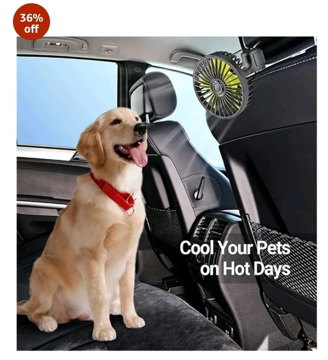 Verilux® USB Fan for Car Back Seat,Headrest Mounted 5V USB Mini Fan with 3 Speed,Rotatable with Cable Switch Controller fan for Baby Back Seat Passengers Plug and Play