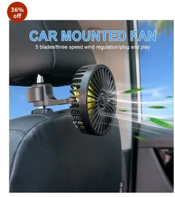 Verilux® USB Fan for Car Back Seat,Headrest Mounted 5V USB Mini Fan with 3 Speed,Rotatable with Cable Switch Controller fan for Baby Back Seat Passengers Plug and Play