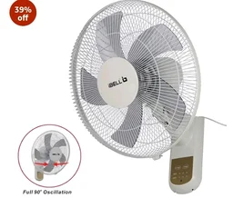 IBELL VIVA High Speed Wall Fan with Remote, 5 Leaf, 406mm, Low Noise Motor, White