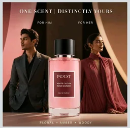 PROUSTFRAGRANCES White Oud in Rose Garden Eau De Parfum 100ml | Clean, 12-Hour Long Lasting Floral Perfume for Men & Women | Rose, Oud & Sandalwood Perfume | Luxury Gift, Everyday Wear, 800 Spritz