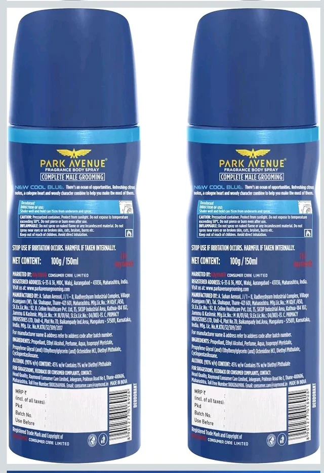 Park Avenue Spray Men's Classic Deo Cool Blue 100Gm*2 (Pack of 2)
200+ bought in past month