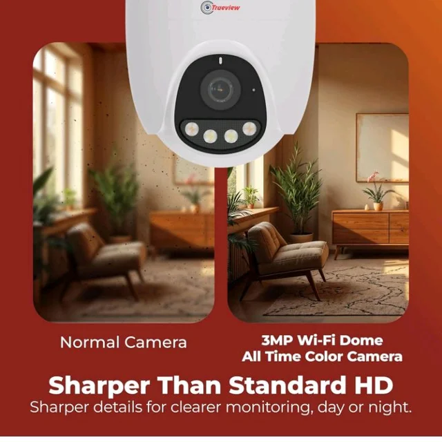 Trueview Smart Wi-Fi 3mp Indoor CCTV Camera Dome Security Camera for Home | Shop | Office | Wi-Fi Security Camera
50+ bought in past month