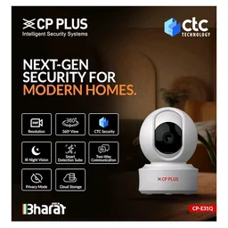 CP PLUS 3MP Resolution Smart Wi-fi CCTV Home Security Camera | 360° View | Motion Tracking | 2-Way Talk | Cloud & SD Card Support | CTC Cyber Secure Tech | 15M Night Vision | CP-E31Q
1K+ bought in past month