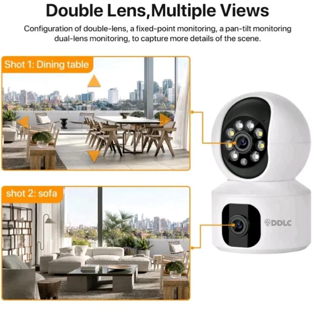 DDLC 5MP Indoor WiFi Smart CCTV Camera for Home | 1080p HD | Color Night Vision | Motion Detection | Two Way Audio | Wireless Home Security Camera with Mobile App V380 Pro (Upro Dual Lens)
35%
off