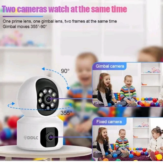 DDLC 5MP Indoor WiFi Smart CCTV Camera for Home | 1080p HD | Color Night Vision | Motion Detection | Two Way Audio | Wireless Home Security Camera with Mobile App V380 Pro (Upro Dual Lens)
35%
off