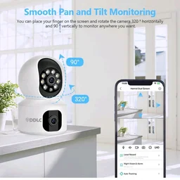 DDLC 5MP Indoor WiFi Smart CCTV Camera for Home | 1080p HD | Color Night Vision | Motion Detection | Two Way Audio | Wireless Home Security Camera with Mobile App V380 Pro (Upro Dual Lens)
35%
off