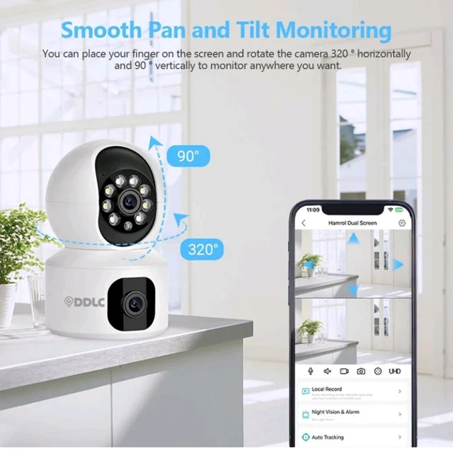 DDLC 5MP Indoor WiFi Smart CCTV Camera for Home | 1080p HD | Color Night Vision | Motion Detection | Two Way Audio | Wireless Home Security Camera with Mobile App V380 Pro (Upro Dual Lens)
35%
off