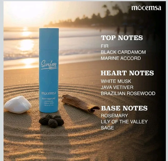 Mocemsa Surfer Body Perfume for Men | Fresh Aquatic & Marine Fragrance | Long-Lasting No Gas Deo | Everyday Office, Gym & Summer Wear Scent | Premium Men’s Body Spray | 150ml
50+ bought in past month