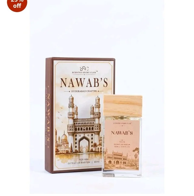 Nawab's Perfume | Men | 60 ml | Aromatic • Cinnamon • Vanilla • Amber • Woody Notes | 30%+ Perfume Oil | Long Lasting Warm Spicy Fragrance | City Inspired