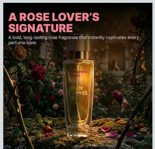 Dazze & Blussh Magnetic Rose Eau de Parfum for Women & Men | Spicy Rose Perfume, Bulgarian & Turkish Rose, Patchouli, Tonka Bean | Long Lasting Unisex EDP | 50ml
11%
off
