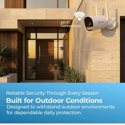 Trueview 3MP Smart WiFi Bullet Security Camera | All Time Color Night Vision | IP66 Waterproof | Human Detection | Two Way Audio | 256GB Memory Card Support | Alexa Compatible | STQC Approved T18295S